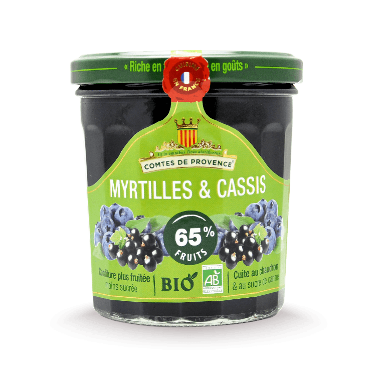 2 Confitures de cassis airelles et miel de Savoie 340g - Maison