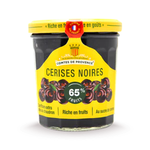 pot de confiture de cerises noires