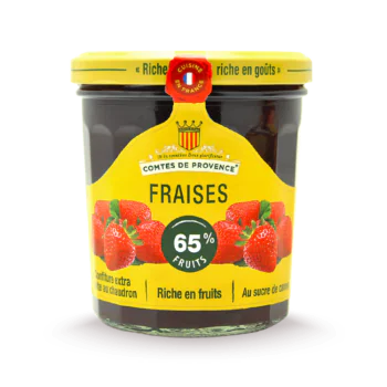 pot de confiture de fraises