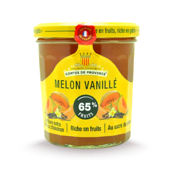 Pot de confiture de melon vanillé