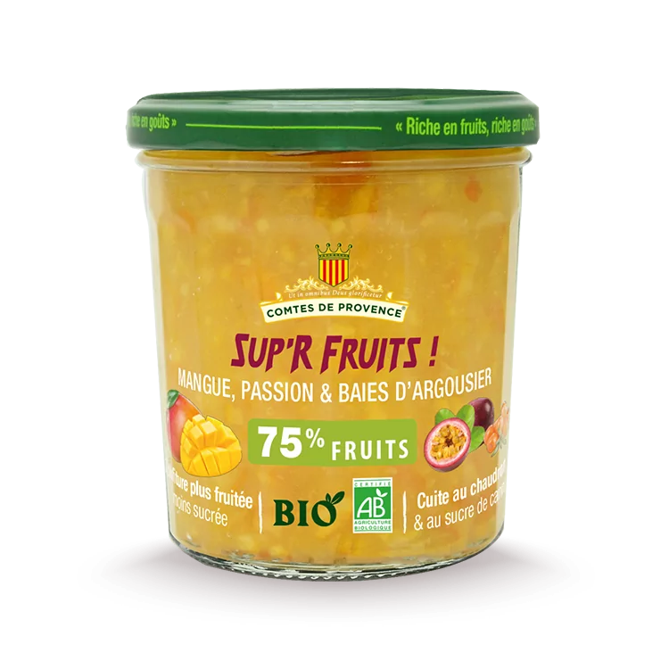 Confiture de Mangue Passion & Baies d'Argousier BIO